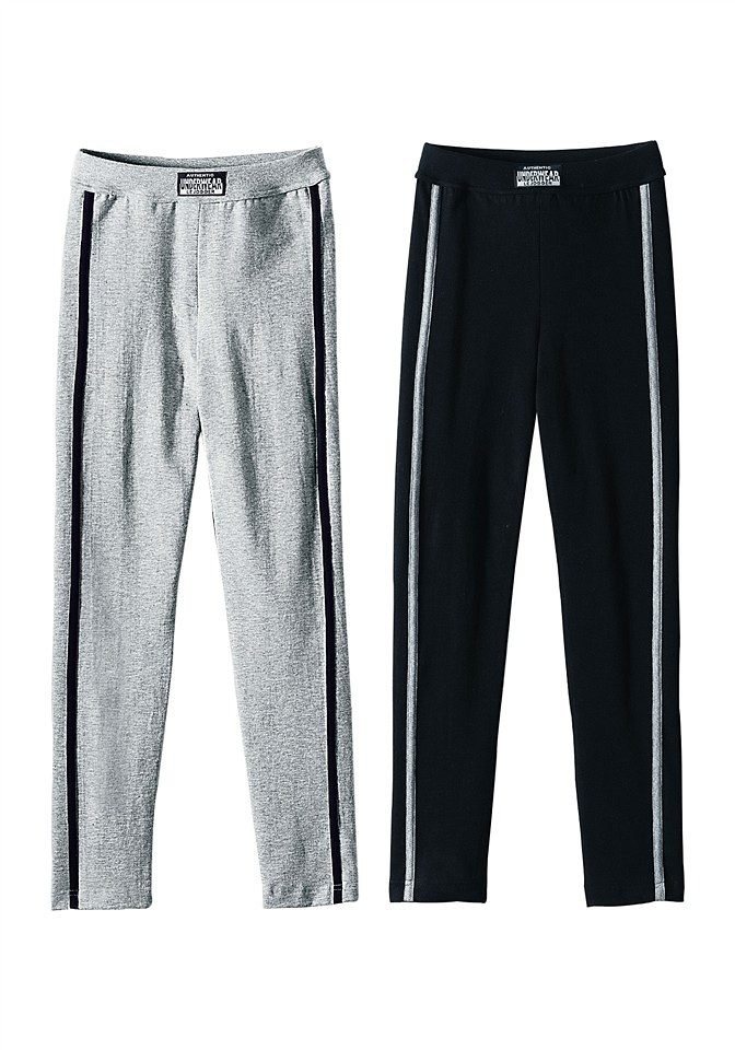 AUTHENTIC LE JOGGER Lange Unterhose (2er Pack) unifarben, mit Kontrastbesatz und Markenlabel, eng anliegende Beinform – Bild 2 von 3