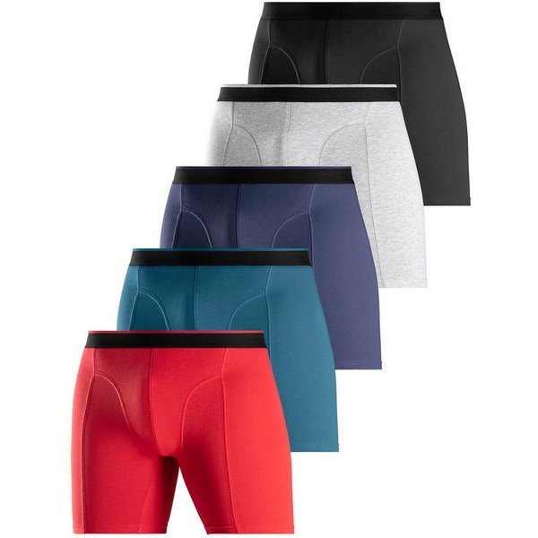 AUTHENTIC LE JOGGER Langer Boxer (Packung, 5-St) mit zweifarbigem Webbund und längerem Bein
