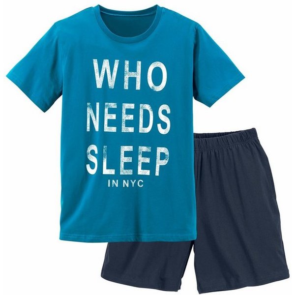 AUTHENTIC LE JOGGER Pyjama (2 tlg., 1 Set) kurzer Schlafanzug, bedruckt, mit Rundhals-Ausschnitt