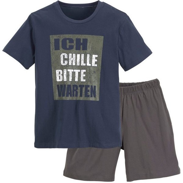 AUTHENTIC LE JOGGER Pyjama (2 tlg., 1 Set) kurzer Schlafanzug, bedruckt, mit Rundhals-Ausschnitt, aus Baumwolle