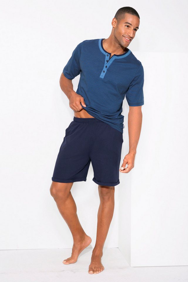 AUTHENTIC LE JOGGER Pyjama (2 tlg., 1 Stück) Schlafanzug mit aufwendigem Ausschnitt und Knopfleiste – Bild 2 von 3