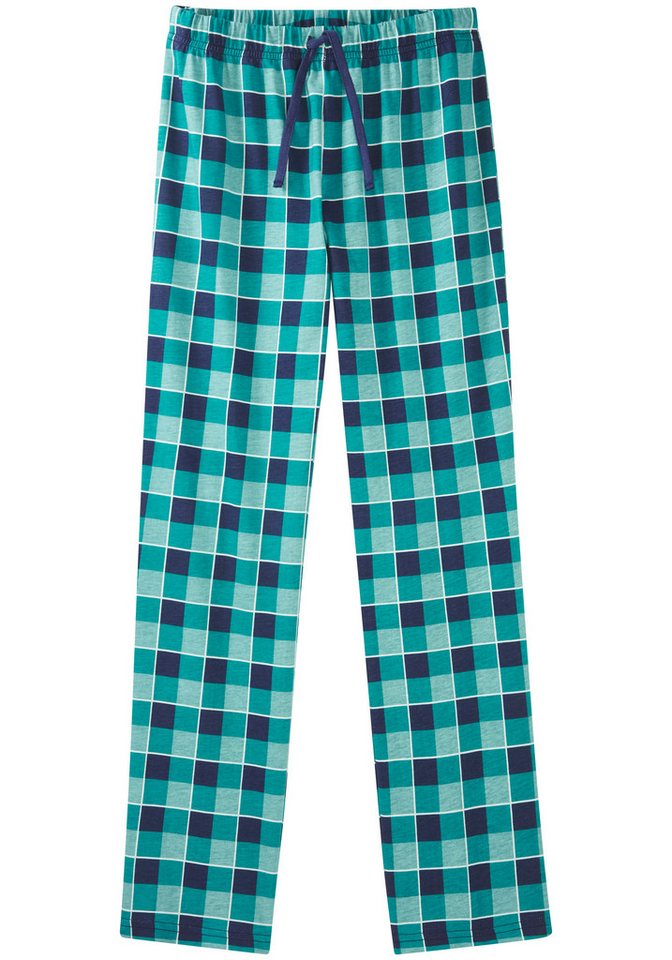 AUTHENTIC LE JOGGER Pyjama Schlafanzug (2 tlg., 1 Set) aus Baumwolle, kariertes Design, mit Rundhalsausschnitt – Bild 3 von 5
