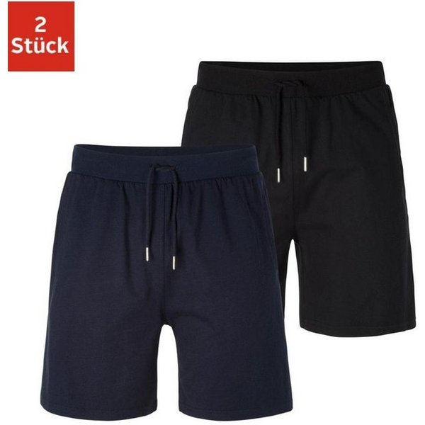 AUTHENTIC LE JOGGER Schlafshorts kurze Relaxshorts, mit Kordel (2-tlg) aus reiner Baumwolle