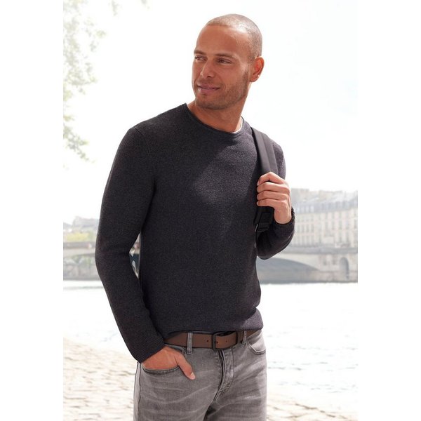 AUTHENTIC LE JOGGER Strickpullover mit Double-Layer Optik, Pullover aus reiner Baumwolle