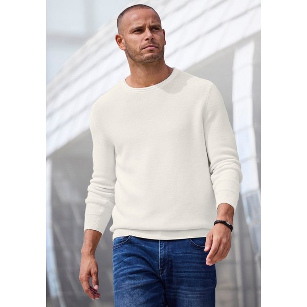 AUTHENTIC LE JOGGER Strickpullover mit Double-Layer Optik, Pullover aus reiner Baumwolle