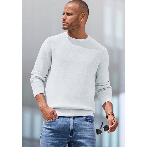 AUTHENTIC LE JOGGER Strickpullover mit Double-Layer Optik, Pullover aus reiner Baumwolle