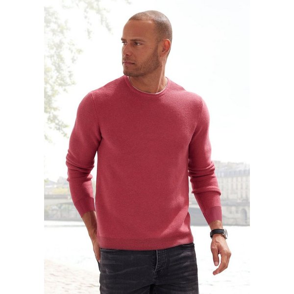 AUTHENTIC LE JOGGER Strickpullover mit Double-Layer Optik, Pullover aus reiner Baumwolle