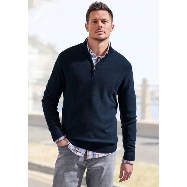 AUTHENTIC LE JOGGER Troyer Pullover mit Stehkragen und Reißverschluss