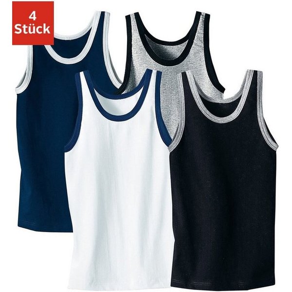 AUTHENTIC LE JOGGER Unterhemd Achseltop (Packung, 4er Pack) tiefer Rundhalsausschnitt, Tanktop