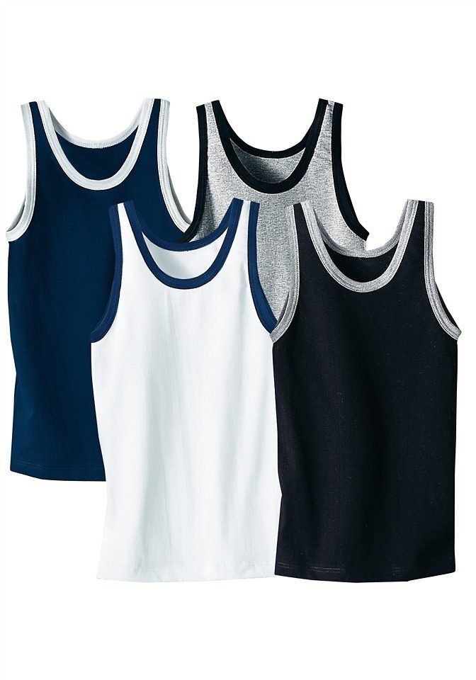 AUTHENTIC LE JOGGER Unterhemd Achseltop (Packung, 4er Pack) tiefer Rundhalsausschnitt, Tanktop – Bild 2 von 3