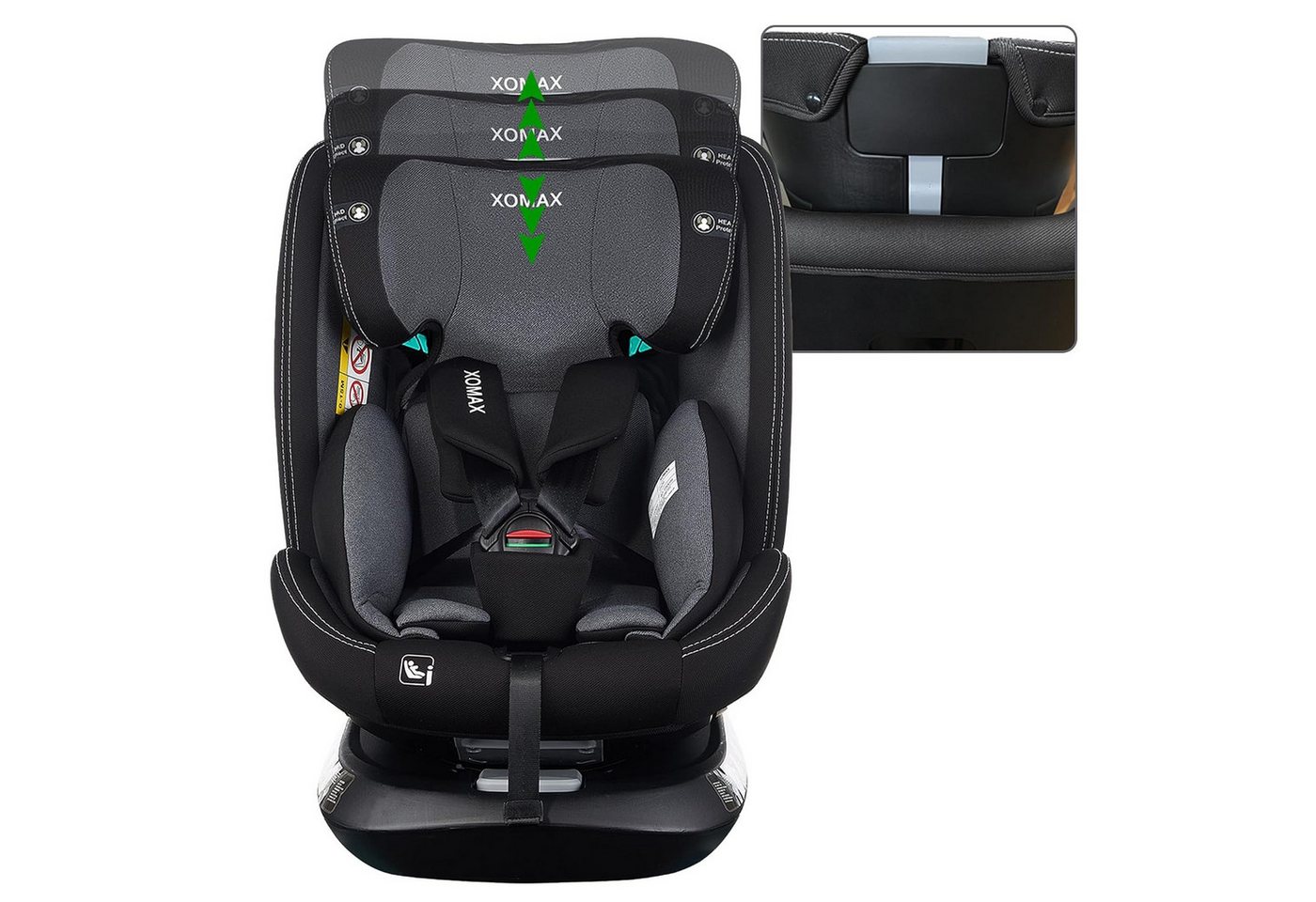 XOMAX Autokindersitz XOMAX G409 IOT black grey ISOFIX Auto Kindersitz 0-36kg AUTOSITZ 360°D, ab: ab Geburt, bis: 12 Jahren – Bild 5 von 5