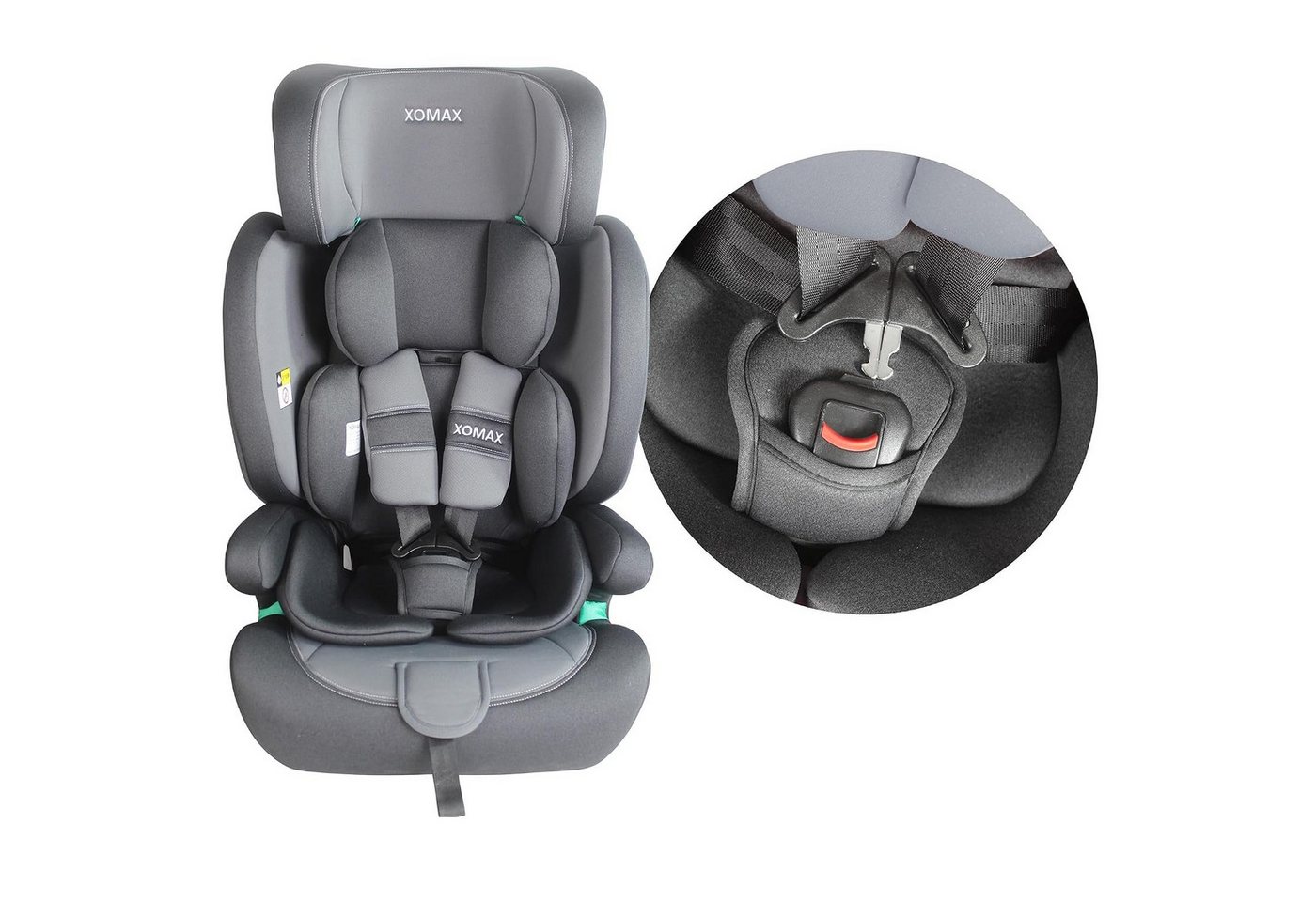 XOMAX Autokindersitz XOMAX LM238 anthrazit-grau ISOFIX Auto Kindersitz 9-36kg AUTOSITZ, ab: 15 Monaten, bis: 12 Jahre, (1-tlg), Für Kinder von 9Kg bis 36Kg (ca. – Bild 3 von 5
