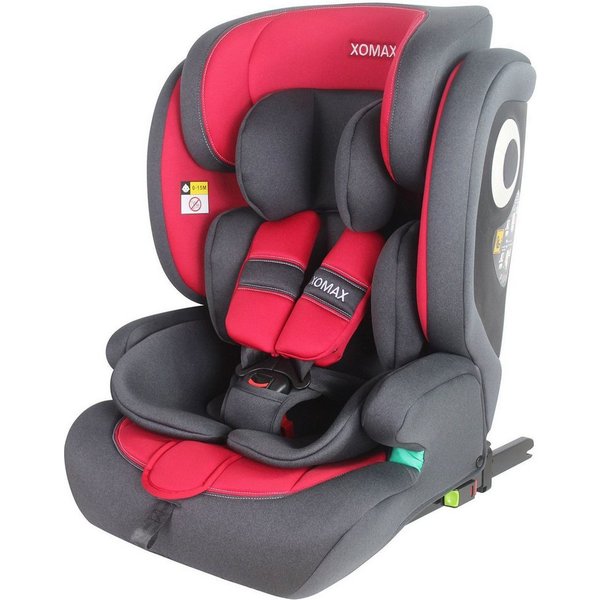 XOMAX Autokindersitz XOMAX LM238 anthrazit-rot ISOFIX Auto Kindersitz 9-36kg AUTOSITZ, ab: 15 Monaten, bis: 12 Jahre, (1-tlg), Für Kinder von 9Kg bis 36Kg (ca. 