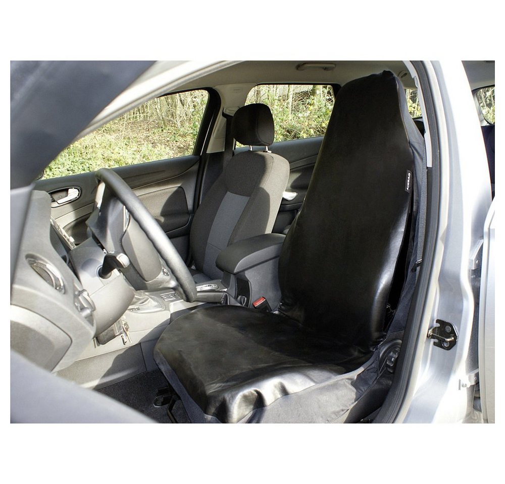 EUFAB Autositzbezug Eufab 28114 Werkstattschoner 1 Stück Kunstleder Schwarz Fahrersitz – Bild 3 von 3