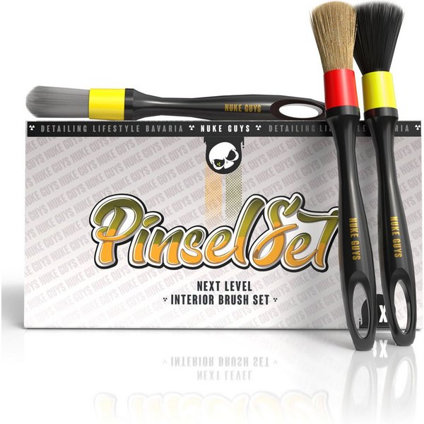 Nuke Guys Autowaschbürste Reinigungspinsel Auto Nuke Guys Interior Brush Set, Auto Innenraumreinigung, (3-tlg), Detailing Pinsel - Innenraum Pinselset