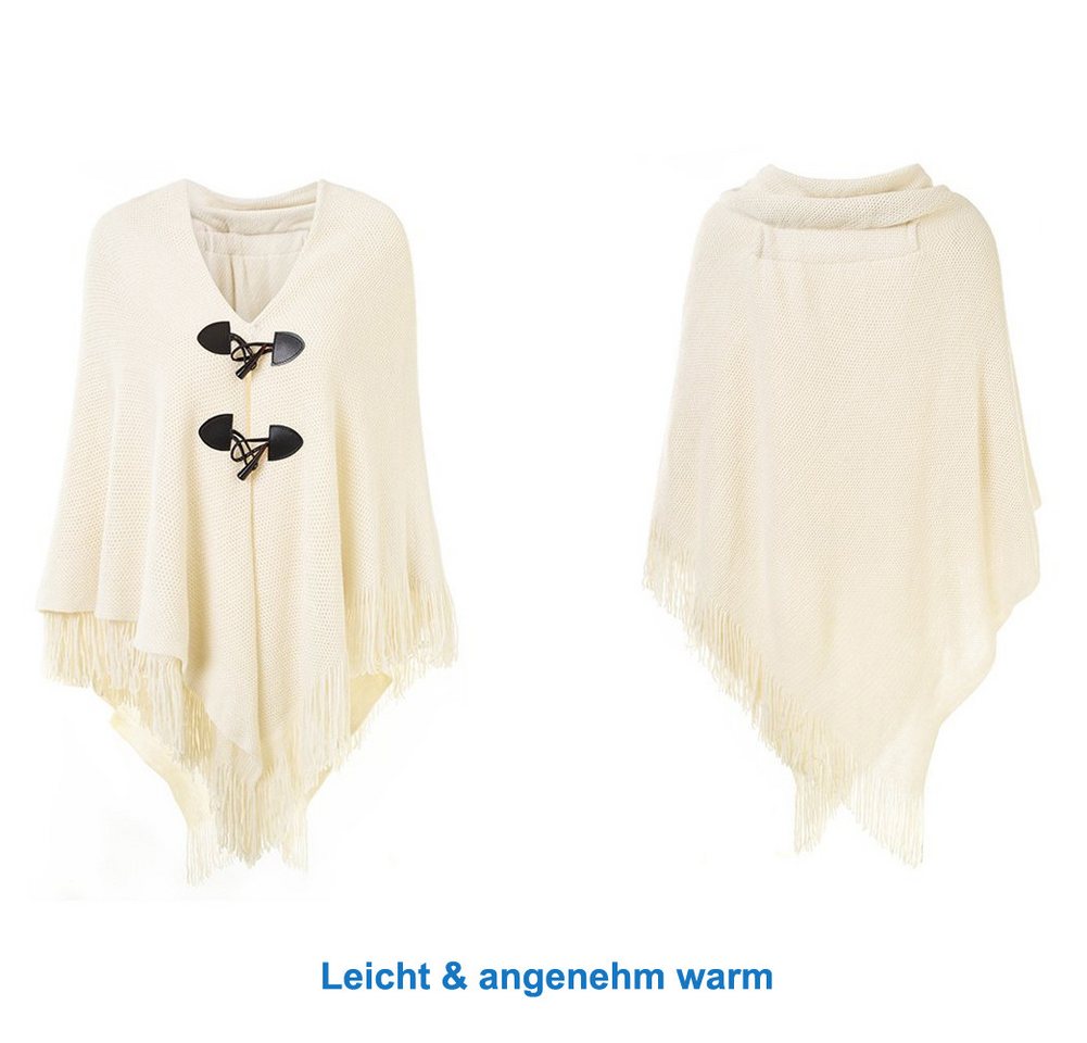 Autrucker Poncho Damen Poncho Schal, Kuscheliges Oversize Cape mit offener Front (1-St) Weicher Schulterumhang für Herbst und Winter – Bild 3 von 5