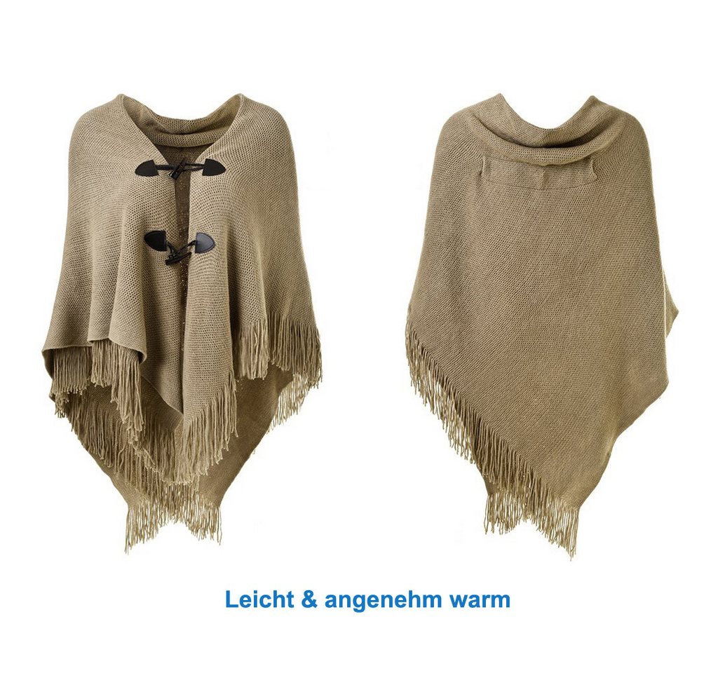 Autrucker Poncho Damen Poncho Schal, Kuscheliges Oversize Cape mit offener Front (1-St) Weicher Schulterumhang für Herbst und Winter – Bild 2 von 5