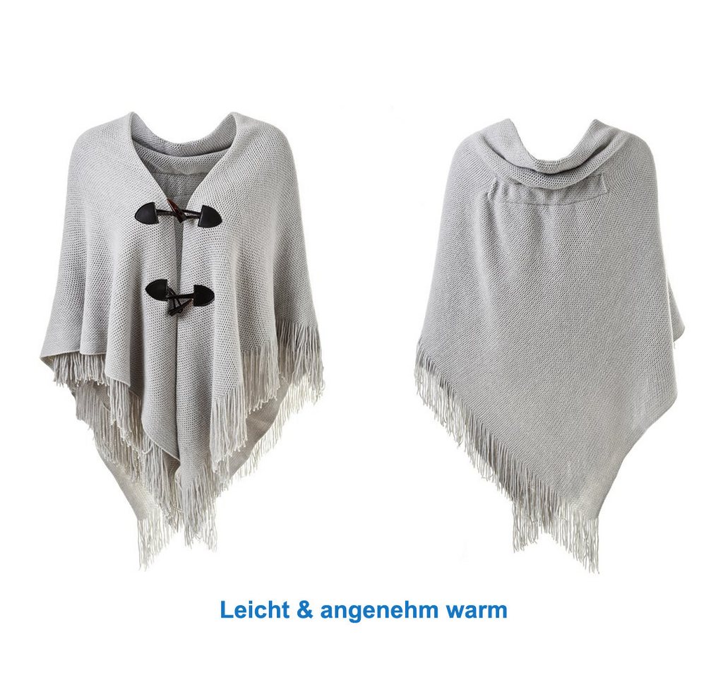 Autrucker Poncho Damen Poncho Schal, Kuscheliges Oversize Cape mit offener Front (1-St) Weicher Schulterumhang für Herbst und Winter – Bild 2 von 5