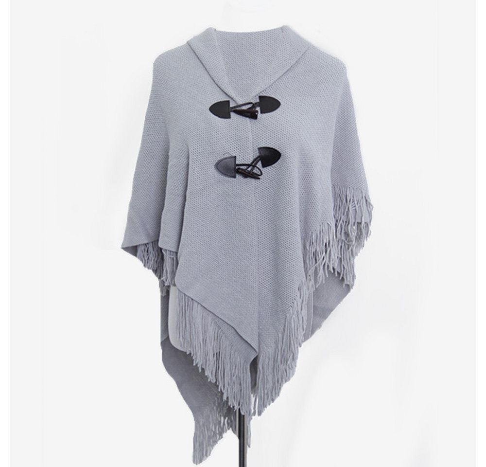 Autrucker Poncho Damen Poncho Schal, Kuscheliges Oversize Cape mit offener Front (1-St) Weicher Schulterumhang für Herbst und Winter – Bild 5 von 5