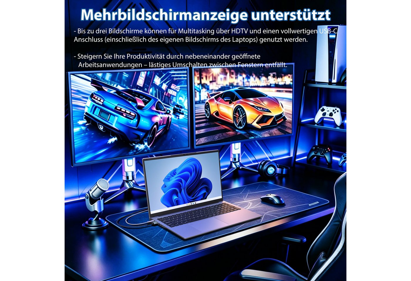 Auusda 17.3 Zoll Laptop, R3 3250C Processzor, 8GB RAM, 512GB NVMe SSD Notebook (R3 3250C, 8 GB, 512 GB SSD) – Bild 5 von 5