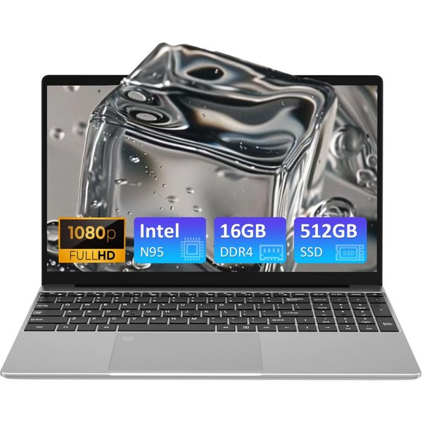 Auusda T152A Laptop, 15.6 Zoll, Intel N95, 16GB RAM, 512GB/1TB NVMe SSD Notebook (39,6 cm/15.6 Zoll, Intel Alder Lake-N95, 16 GB, 512 GB SSD, with Fingerprint U