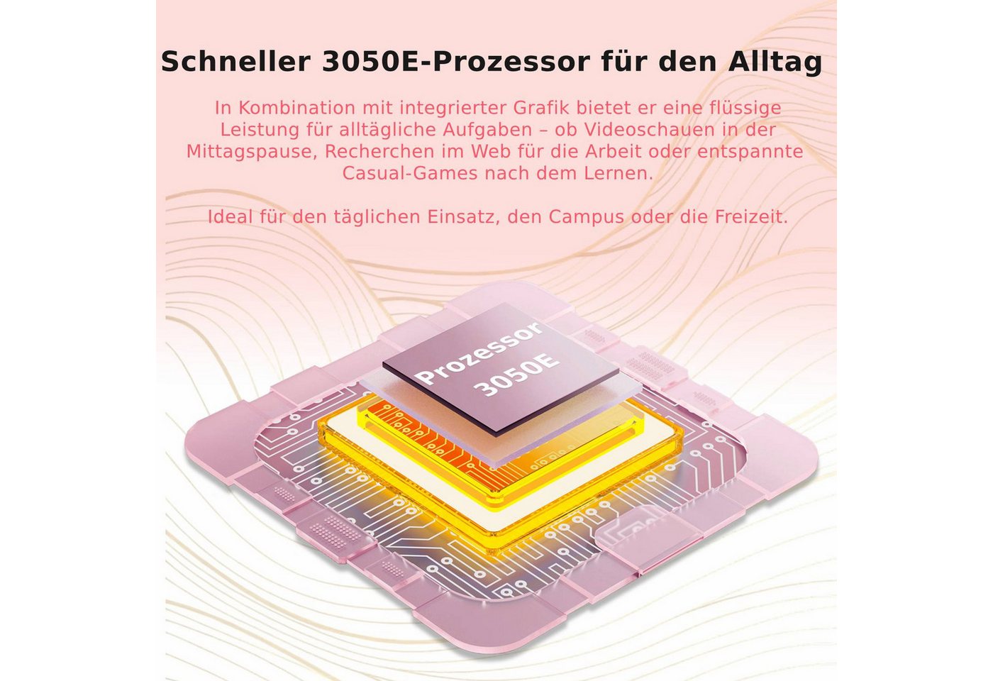 Auusda T156A Rosa/Silber Laptop, 15.6 Zoll, 3050e Prozessor, 512GB NVMe SSD Notebook (Core 3050E, 16 GB, 512 GB SSD, mit beleuchtete Tastatur und integrierter P – Bild 3 von 5