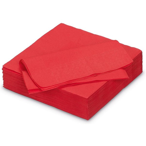 AVA Papierserviette, Servietten aus Papier 33x33cm 2-lagig 50 Stück Rot