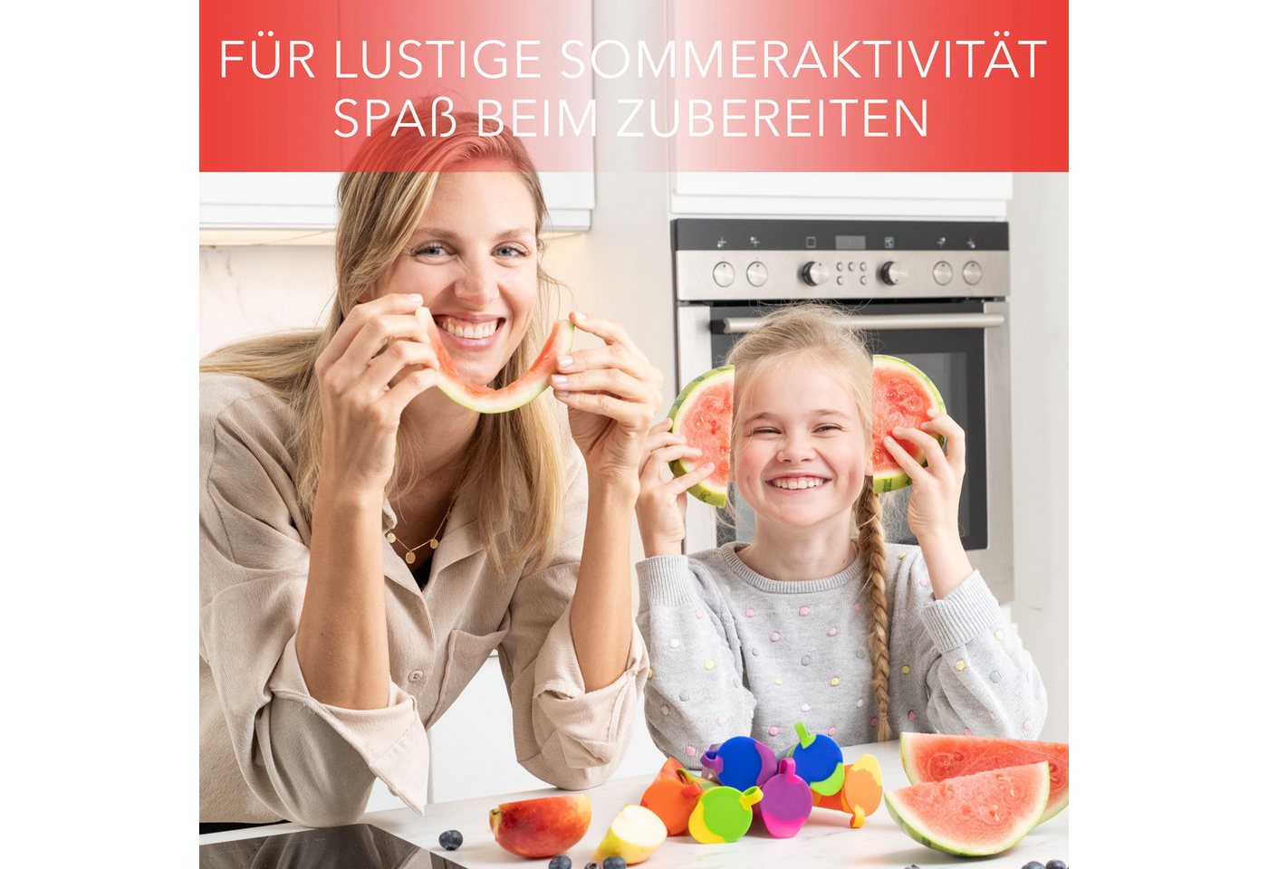 AVANA Eisform Wiederverwendbare Eisformen aus Silikon Eis Formen Eiscreme Wassereis, (6-tlg), Bunt, BPA-frei – Bild 5 von 5
