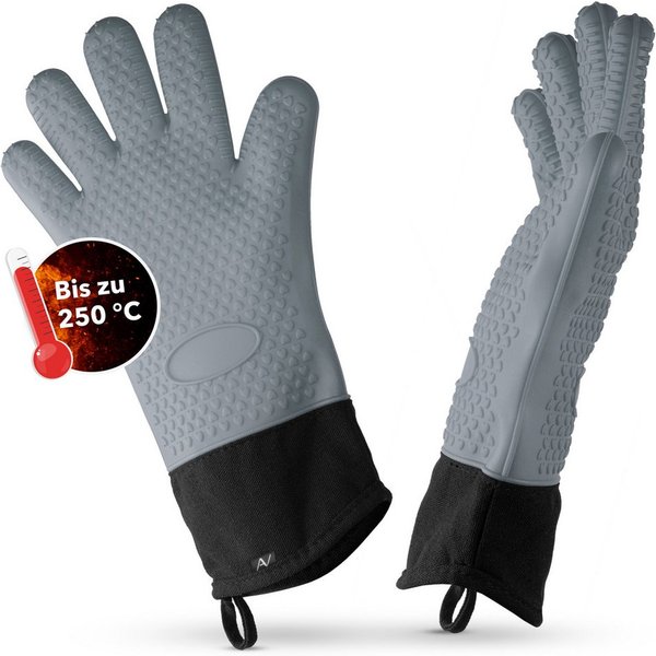 AVANA Topfhandschuhe Silikon Ofenhandschuhe Hitzebeständige Kochhandschuhe Handschuhe, Anti-Rutsch, weiches Baumwoll-Innenfutter, bis 250°C