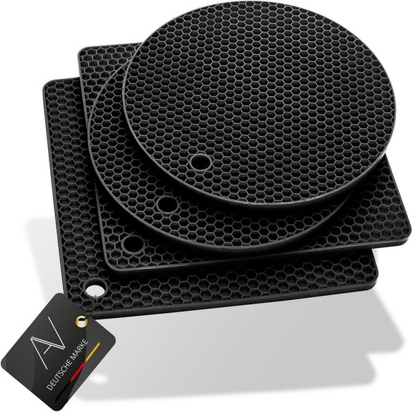 AVANA Topfuntersetzer Silikon Untersetzer Multifunktional Pfannenuntersetzer Topflappen, Zubehör für Töpfe, Pfannen, Auflaufformen, 4er Set, Hitzebeständig, Wab