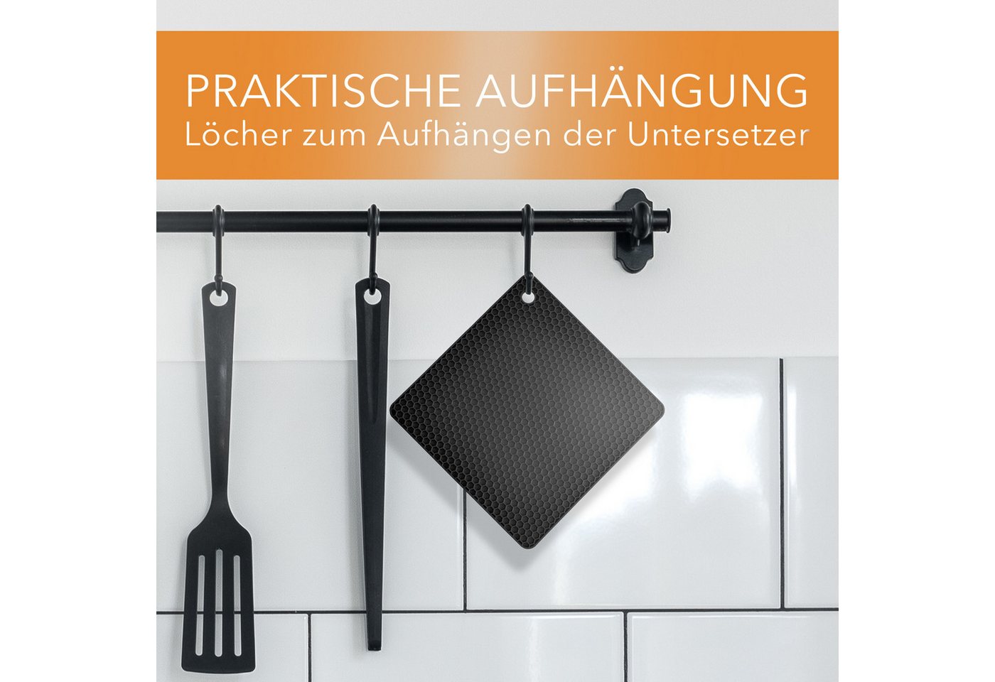 AVANA Topfuntersetzer Silikon Untersetzer Multifunktional Pfannenuntersetzer Topflappen, Zubehör für Töpfe, Pfannen, Auflaufformen, 4er Set, Hitzebeständig, Wab – Bild 5 von 5