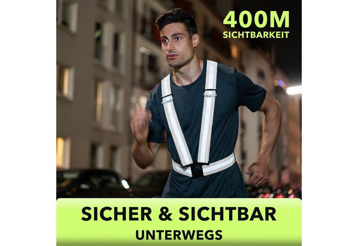 AVANA Warnweste reflektierende Sicherheitsweste einstellbare Reflektorweste Weste Fahrrad, Joggen, für Erwachsene & Jugendliche – Bild 3 von 5