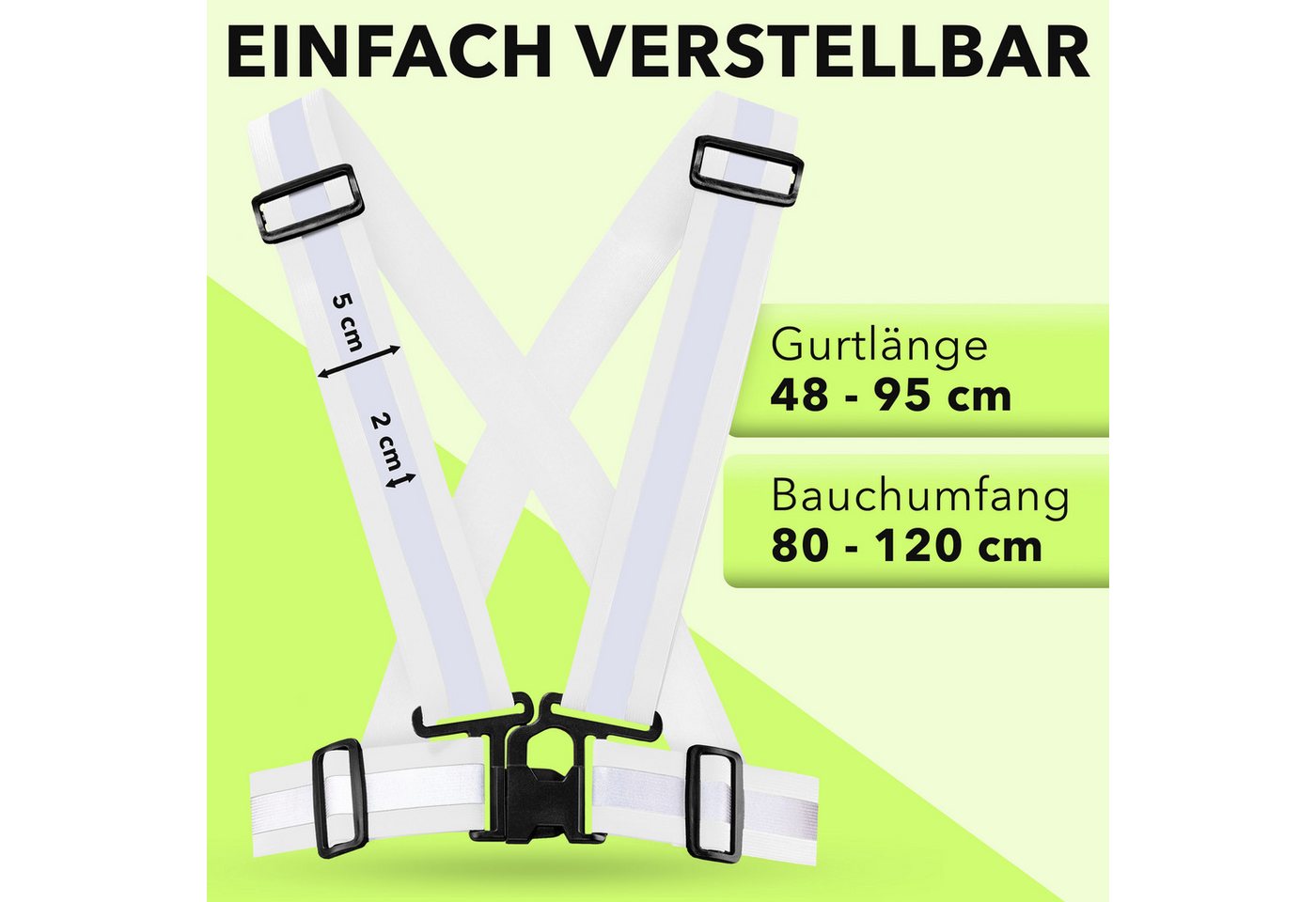 AVANA Warnweste reflektierende Sicherheitsweste einstellbare Reflektorweste Weste Fahrrad, Joggen, für Erwachsene & Jugendliche – Bild 4 von 5