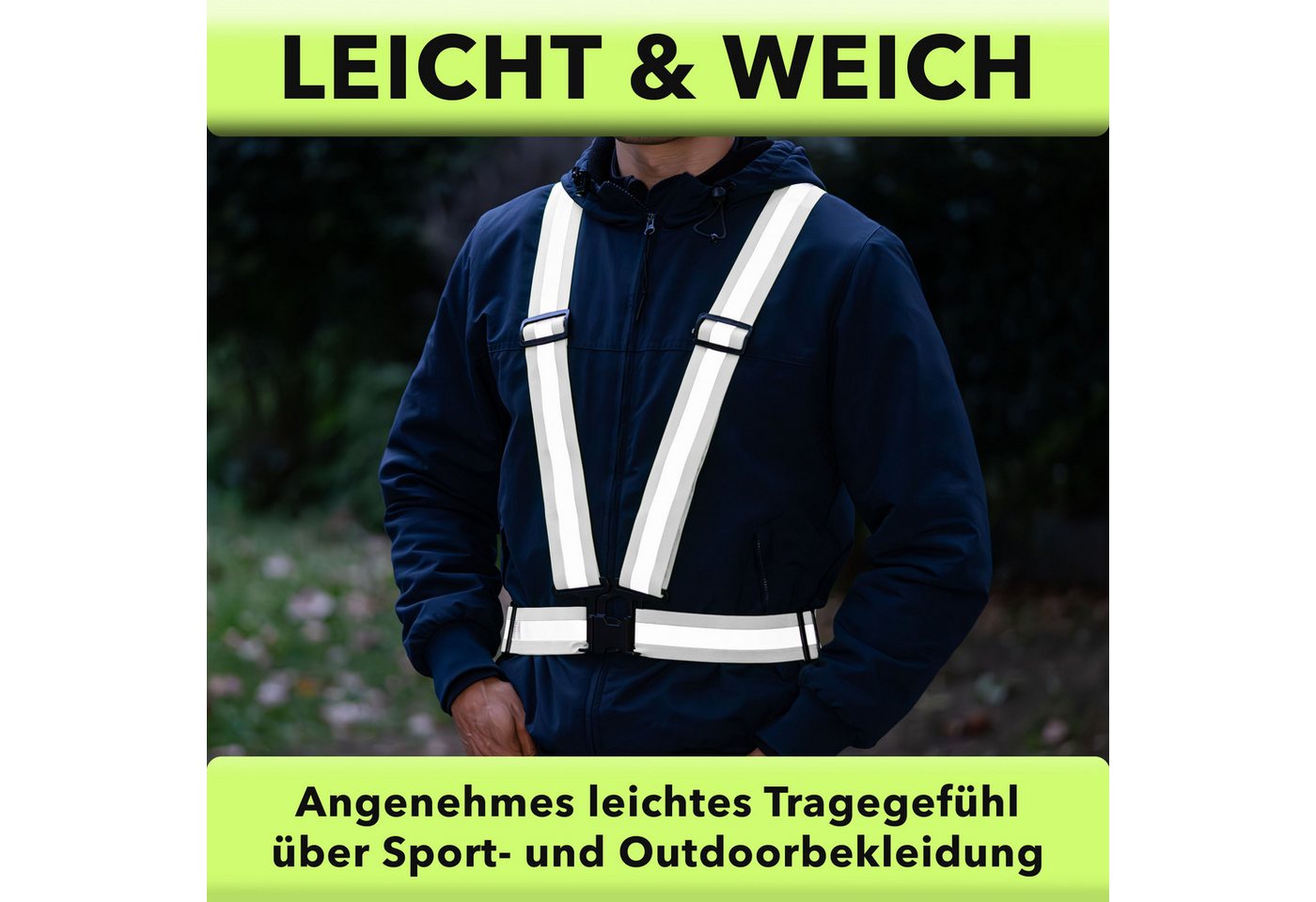 AVANA Warnweste reflektierende Sicherheitsweste einstellbare Reflektorweste Weste Fahrrad, Joggen, für Erwachsene & Jugendliche – Bild 5 von 5