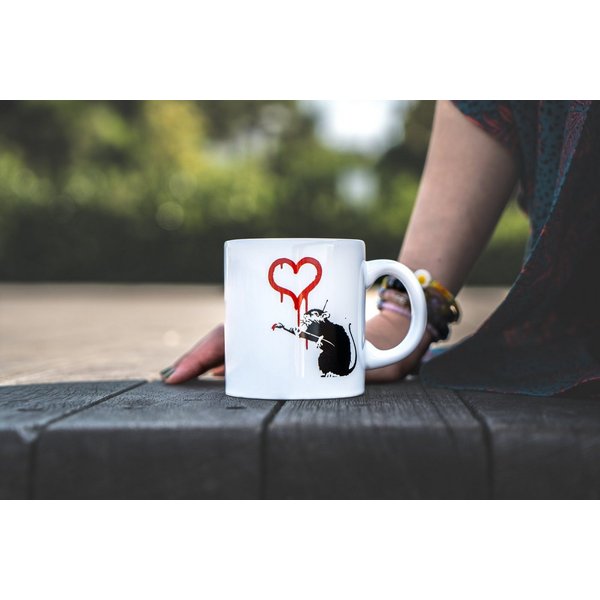 AvantgART Tasse Banksy Kaffeetasse, Banksy Kunstdruck, Tasse Kaffee, aus Keramik, Porzellan