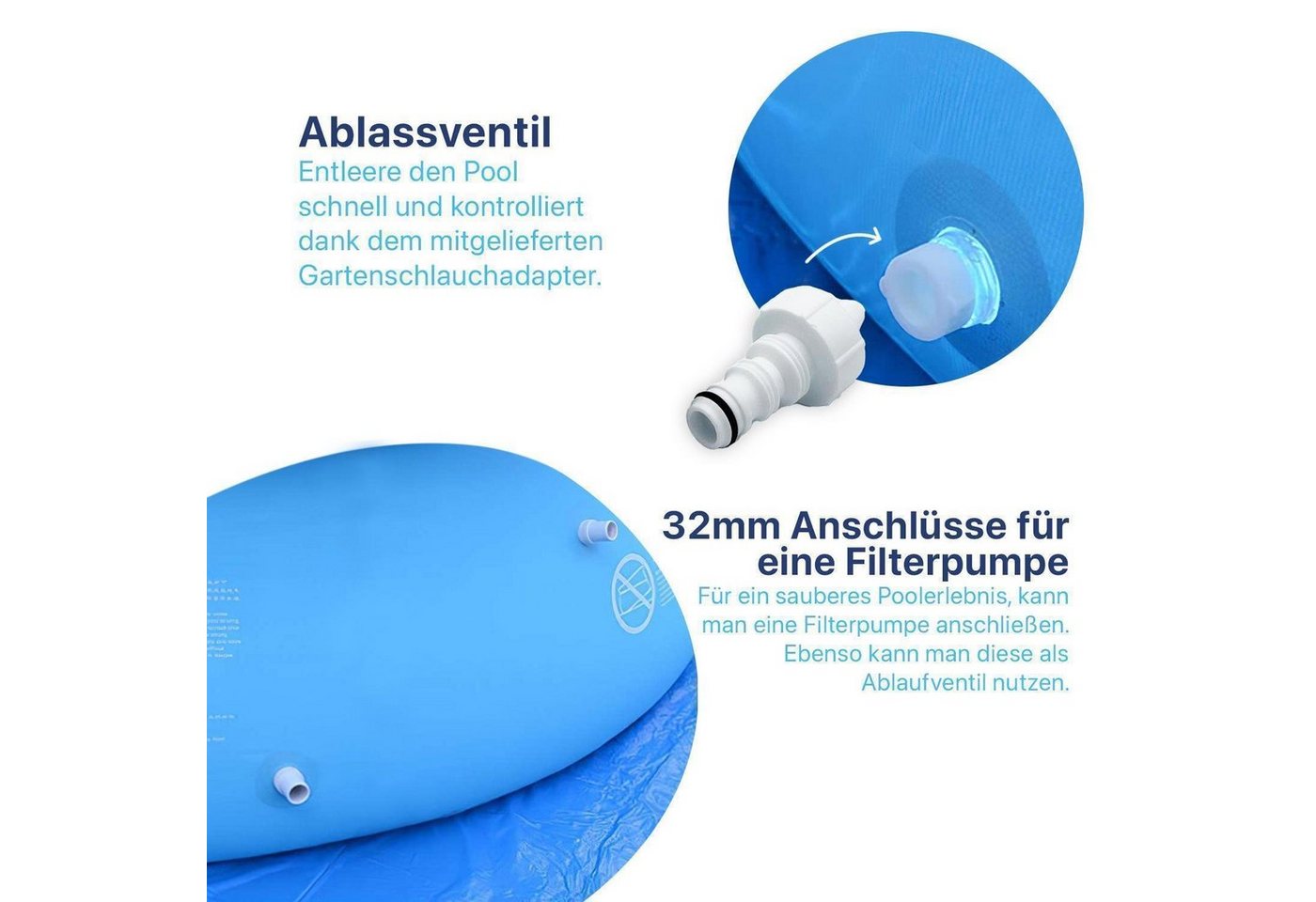 Avenli Quick-Up Pool Prompt Set Pool 244 x 63 cm (Aufstellpool Komplettset, Quick Up Pool Komplettset), Swimmingpool inklusive Filterpumpe und Filterkartusche – Bild 5 von 5