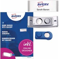 Avery Zweckform 20 Namensschilder 'Polar30' mit Magnet, silber, 70 x 30 mm