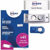 Avery Zweckform 5 Namensschilder 'Polar30' mit Magnet, silber, 70 x 30 mm