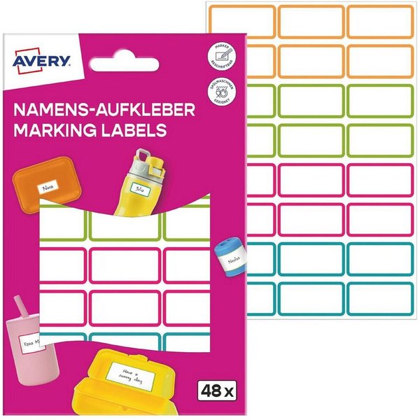 Avery Zweckform Etiketten, 48er-Pack Namens-Aufkleber