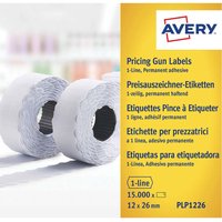 Karton mit 10 Rollen à 1500 Auszeichnungsetiketten 26 x 12 mm weiss
