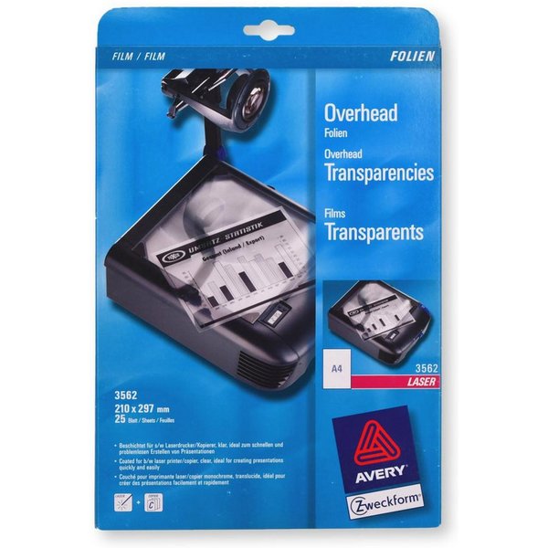 Avery Zweckform Laser-Druckerpapier 3562 Overhead-Projektor-Folie DIN A4 Laserdrucker