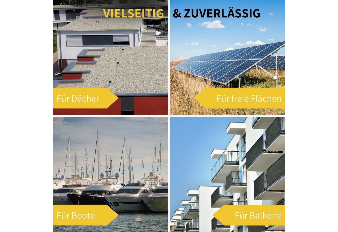 avoltik Solarmodul-Halterung 2 Sets Solarmodul Halterung für Flachdach Wand Aufständerung 114cm, (2 Sets Solarmodul Halterung für Flachdach Wand Aufständerung 1 – Bild 3 von 5