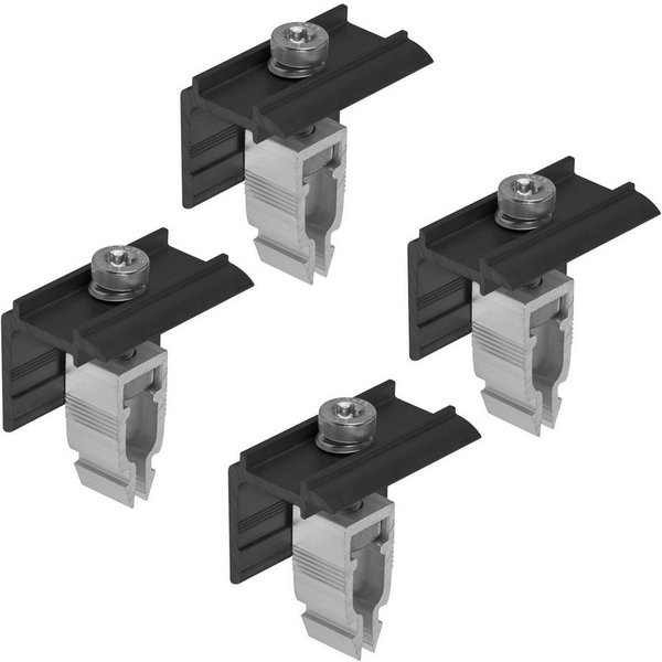 avoltik Solarmodul-Halterung Endklemme Mittelklemme silber o. schwarz 2x o. 4x PV Halterungen, (Endklemme Mittelklemme silber o. schwarz 2x o. 4x PV Halterungen