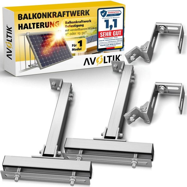 avoltik Solarmodul-Halterung Solarmodul Halterung Alu Aufständerung für Photovoltaik Winkel eckig