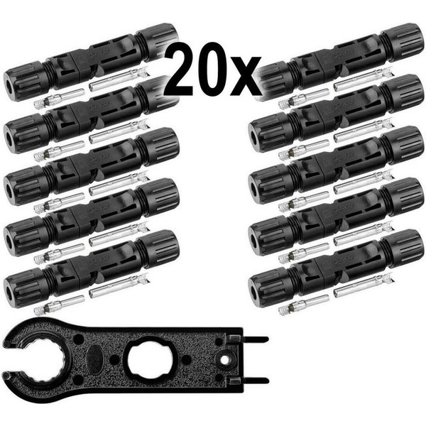 avoltik Wechselrichter MC4 Solar Kabelstecker Solarpanel MC4 Stecker männ.-/weiblich PV IP67, (MC4 Solar Kabelstecker Solarpanel MC4 Stecker männ.-/weiblich PV 