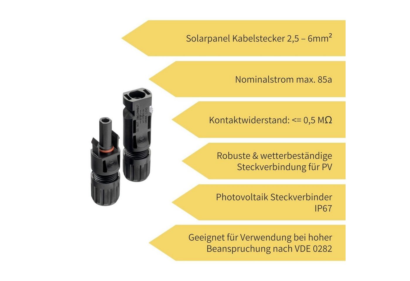 avoltik Wechselrichter MC4 Solar Kabelstecker Solarpanel MC4 Stecker männ.-/weiblich PV IP67, (MC4 Solar Kabelstecker Solarpanel MC4 Stecker männ.-/weiblich PV  – Bild 4 von 5
