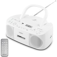 MEDION LIFE E65010 Boombox weiß, CD-Kassetten-Radio mit MP3-Wiedergabe, PLL-UKW Radio, USB Anschluss, CD-R/RW kompatibel, AUX-In, 2 x 3 W RMS