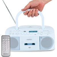 MEDION LIFE DRX-1 Plus Boombox blau, DAB+/PLL-UKW-Stereo Radio, Bluetooth® 5.4, CD-Kassetten-Radio mit MP3-Wiedergabe, USB Anschluss, CD-R/RW kompatibel, AUX-In