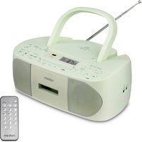 MEDION LIFE E65010 Boombox grün, CD-Kassetten-Radio mit MP3-Wiedergabe, PLL-UKW Radio, USB Anschluss, CD-R/RW kompatibel, AUX-In, 2 x 3 W RMS