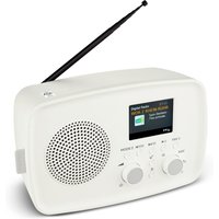 MEDION LIFE DAB+ Radio DRE-1 weiß (MD89288), Bluetooth® 5.3 wireless technology, ASA-Notfallwarnsystem, 2,4" (6,1 cm) TFT-Farbdisplay, 5 W RMS
